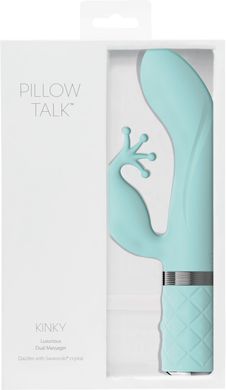 Роскошный вибратор PILLOW TALK - Kinky Teal с кристаллом Сваровски SO2716 фото