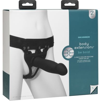 Страпон унисекс Doc Johnson Body Extensions - BE BOLD, полая насадка SO6059 фото